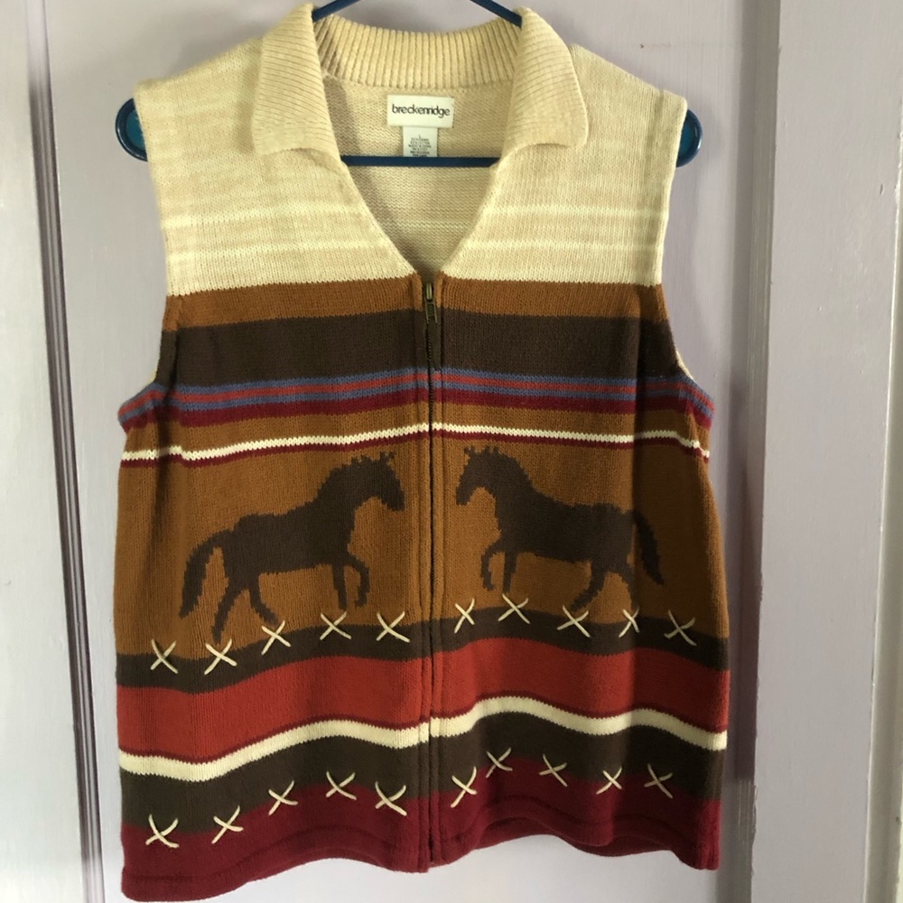 Western Horses Sweater Vest by Breckinridge